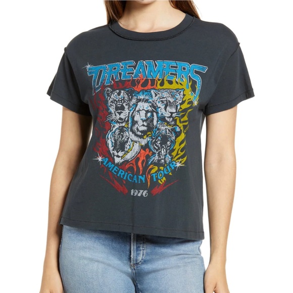 DAYDREAMER Dreamers American Tour Cropped Graphic Tee - Picture 1 of 7